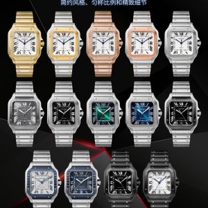 THB Santos Steel Bracelet Full Disassembly Version【Authentic Mold 2024 Latest Cartier Santos 1⃣️【Case】Authentic mold replica, crafted with premium imported 316L stainless steel! Features exclusive imported 9015 ultra-thin movement, stable timekeeping, zero maintenance required🍐🎼2⃣️【Dial】Authentic mold-derived dial! 3⃣️【Hands】Swiss-crafted blued hands, closest to genuine blued hands!4⃣️【Glass】Swiss anti-reflective coating/anti-scratch/anti-fingerprint! AF-treated for flawless finish! 5⃣️【Strap】Features ergonomic SmartLink detachable system. Includes a premium-feel fluororubber strap that perfectly replaces the original ❤️ 6⃣️【Dimensions】Men's size 39.8mm x 47.5mm, achieving near-perfect alignment with the original. 7⃣️【Crown】Multi-faceted blue sapphire crystal. 1:1 molded for true interchangeability with genuine components.Features two practical Cartier inventions: the "SmartLink" bracelet adjustment system and the "QuickSwitch" strap quick-change mechanism! 【Case diameter: 39.8mm, Thickness: 9.08mm】